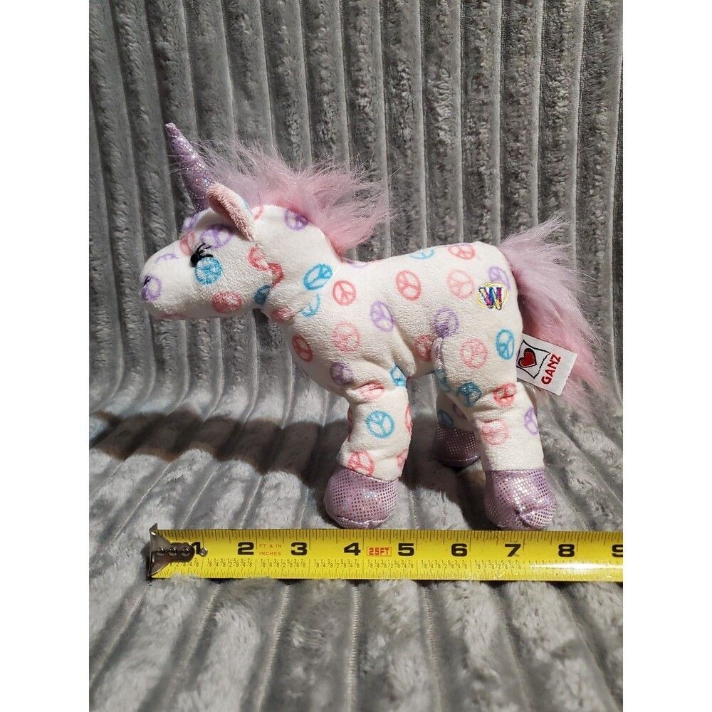 Ganz Webkinz Peace Unicorn HM493 Stuffed Animal Plush No Code No Tag